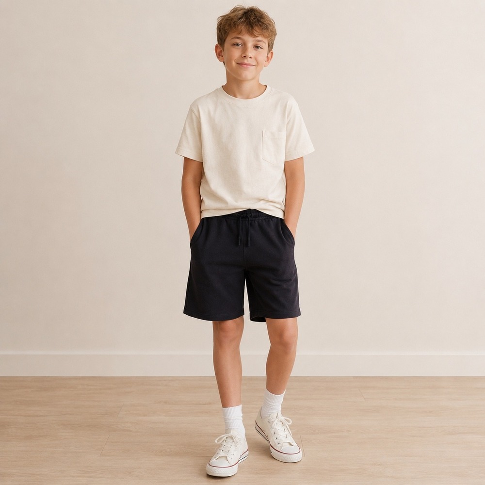 All in Motion Boys Black French Terry Athletic Shorts Size L 10/12 NWT